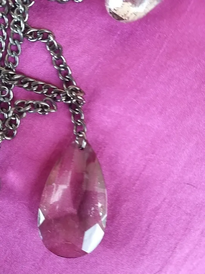 Porte clef /breloque sac argenté et coeur - photo numéro 2