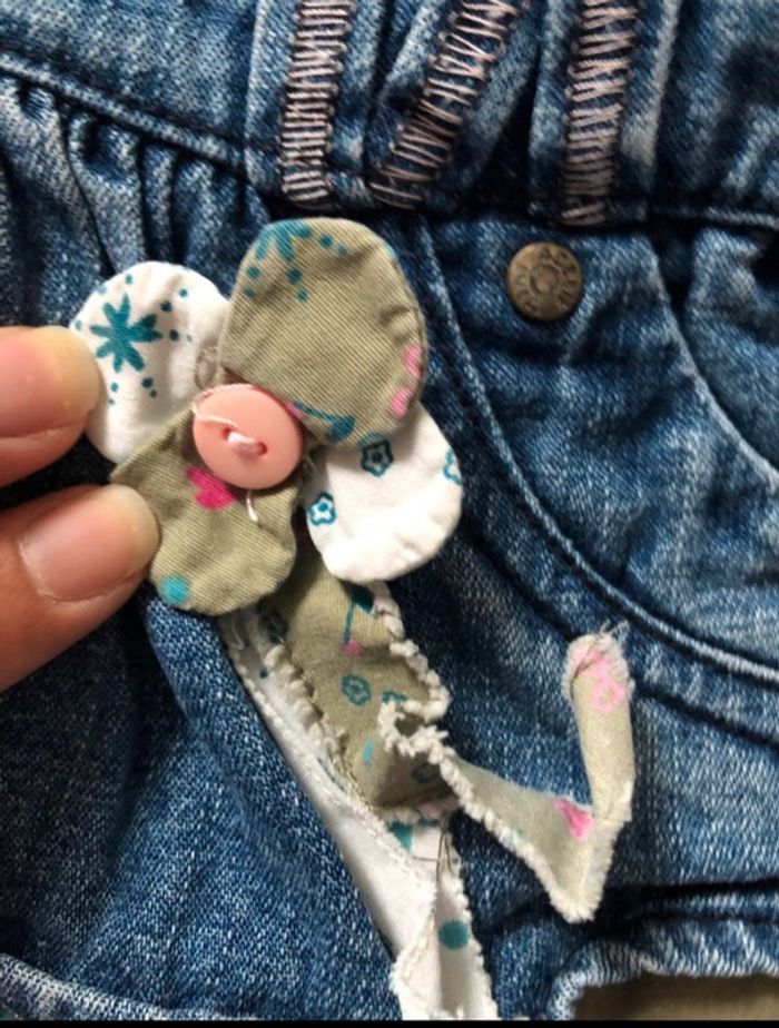 Salopette robe en jean 6 mois - photo numéro 3