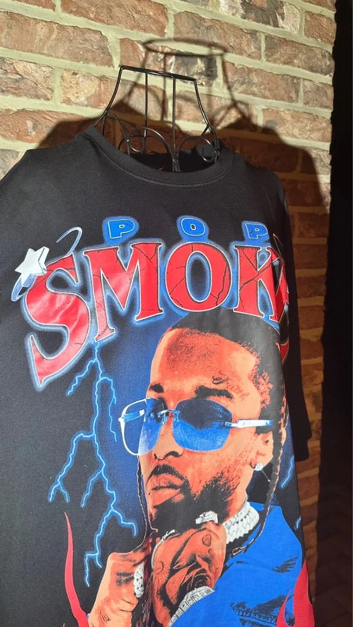 T-shirt noir Oversize Pop Smoke Bershka Taille M / 38 - photo numéro 4
