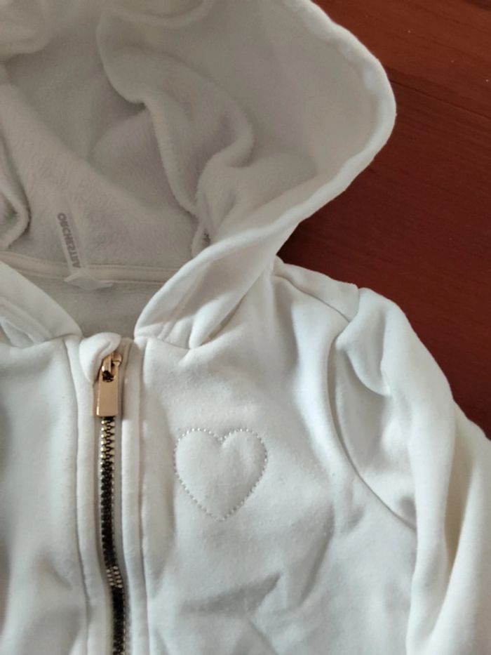Sweat zippé creme 6mois - photo numéro 2