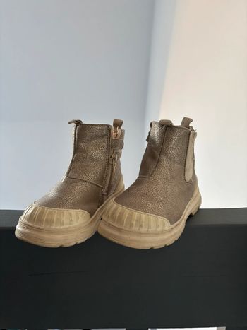 Bottines beiges brillantes