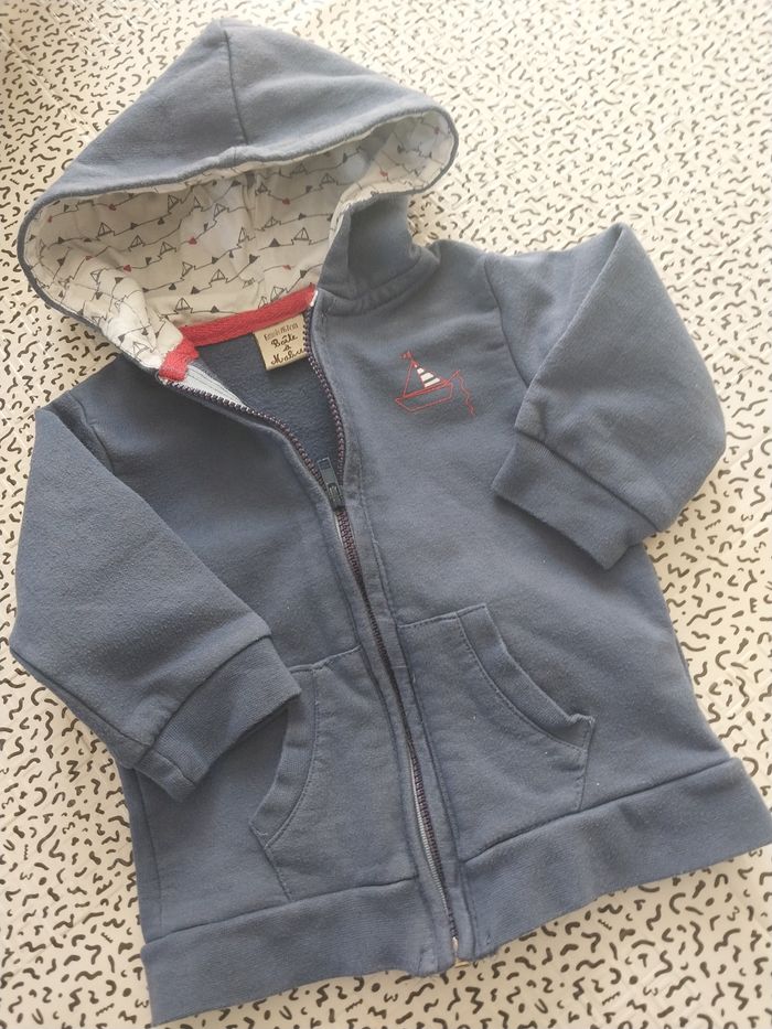 Gilet à capuche bébé garçon – boîte à Malices – 6 mois - photo numéro 3