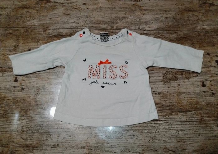Joli t-shirt manches longues fille 3 mois TAO