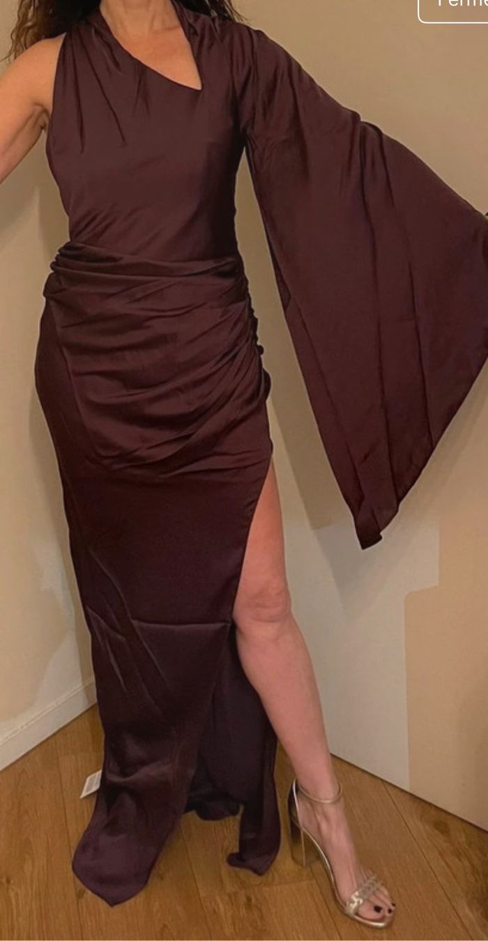 Robe soirée asos satin 38 prune - photo numéro 3