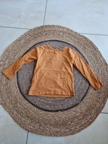 Joli tee-shirt camel manches longues Gémo fille taille 4 ans