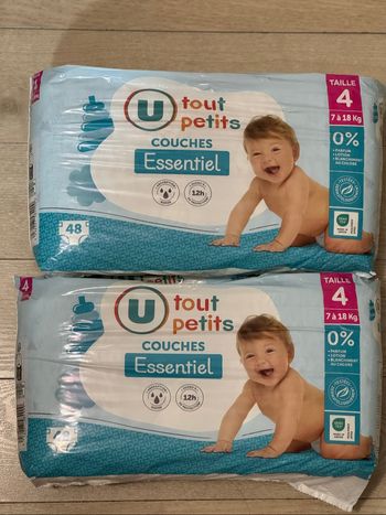 Couches Super U essentiel T4 (de 7 à 18kg)