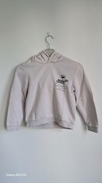 Kiabi Sweat Capuche Enfant 6A Crème Skate Contest