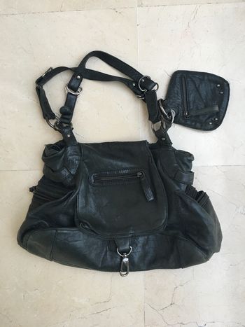 Sac cuir noir Les petites bombes
