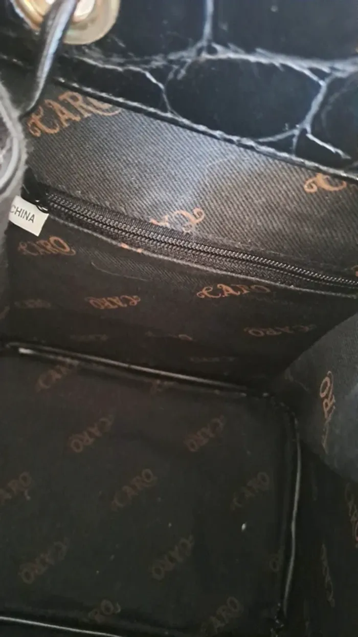 Sac seau / Sac Bourse / Sac Bourse effet crocro / Caro Sac / Sac Croco - photo numéro 7