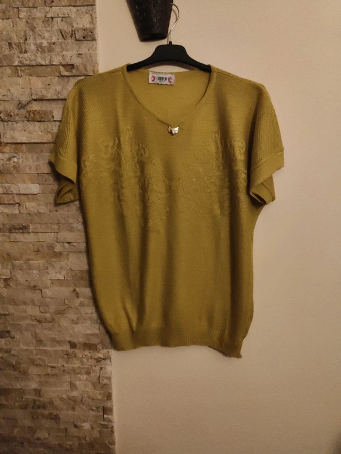 Haut jaune vintage Griffon frères