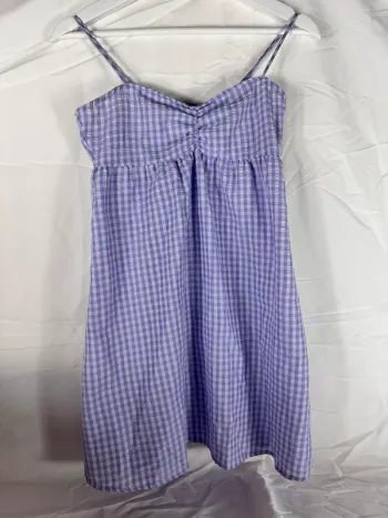 Robe carreaux violet H&M