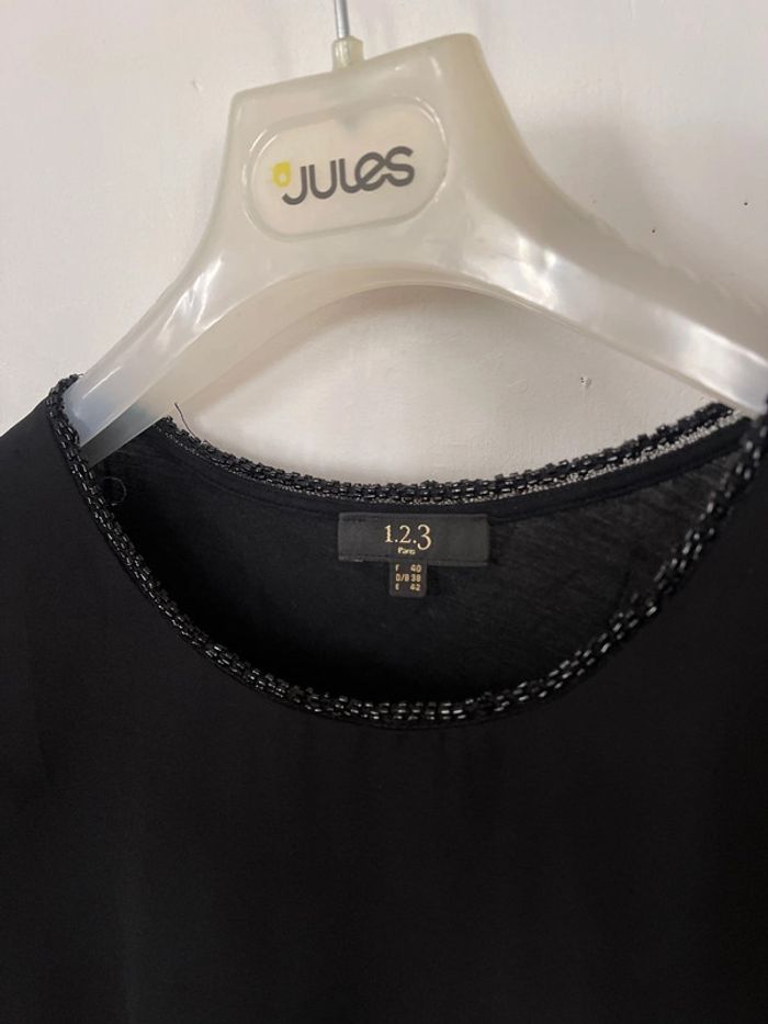 T-shirt noir 1, 2,3 taille 40 - photo numéro 3