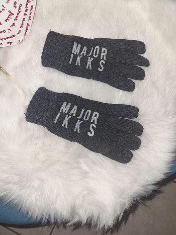 Gants ikks gris laine 8/10 ans