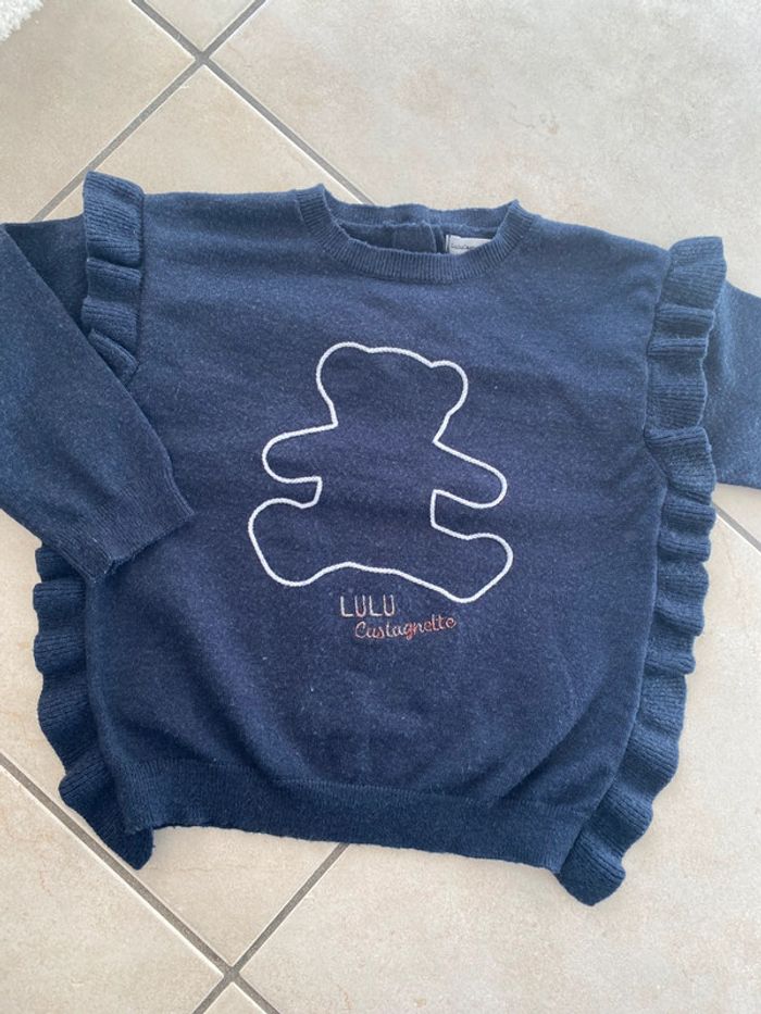 Pull bleu marine Lulu Castagnette 24 mois - photo numéro 3