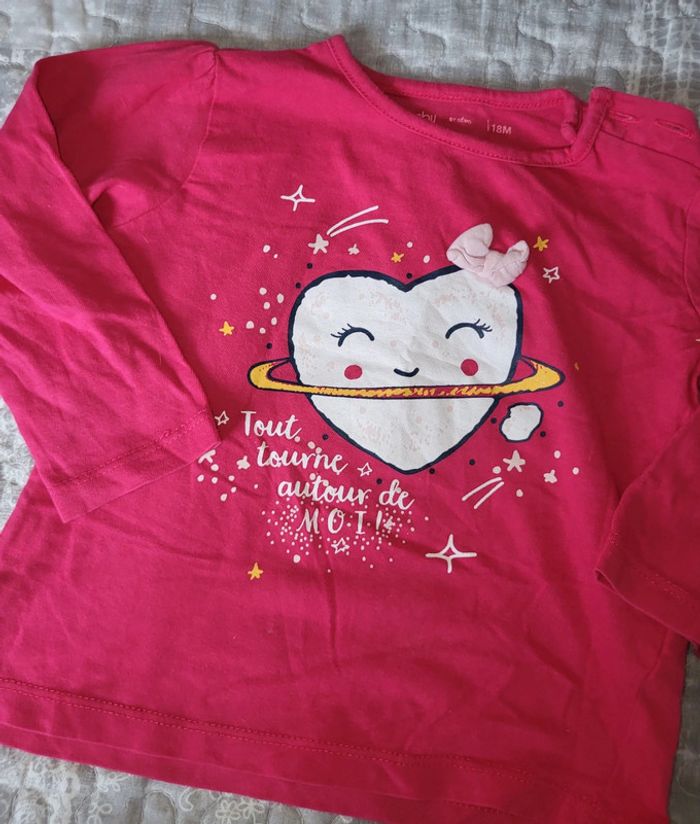 Tee shirt rose gemo 18 mois - photo numéro 2