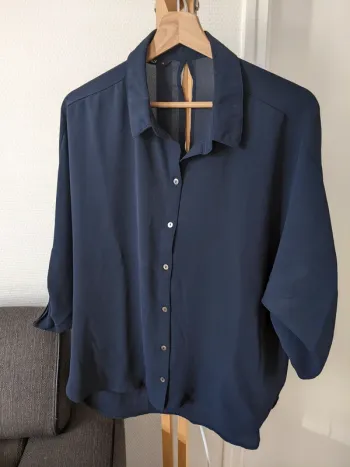 Blouse fluide bleue marine