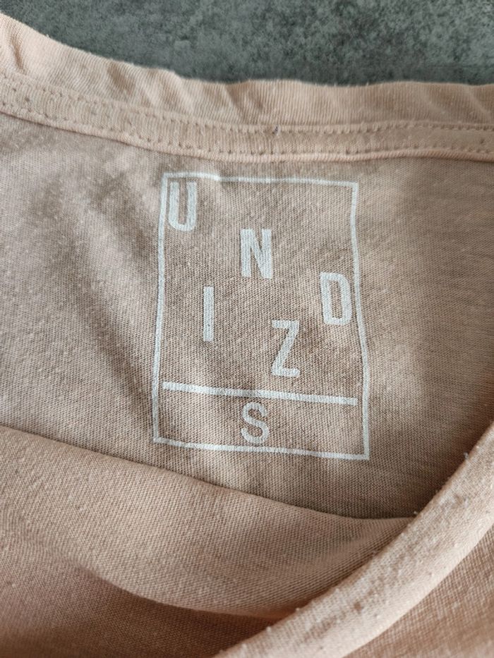 T-shirt top à manches courtes femme - Taille S / 36 - Undiz - Rose pâle brodé cactus - photo numéro 2