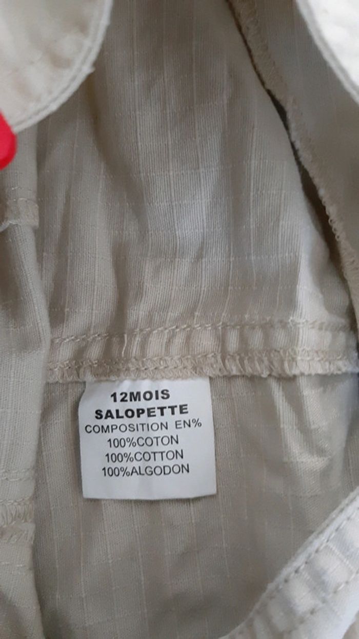 Salopette short garçon 100% coton - photo numéro 2