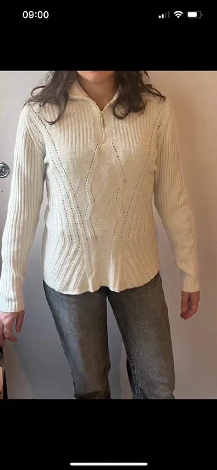 Pull été blanc ajouré - photo numéro 2