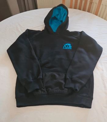 Sweat à capuche Airness noir et bleu 12 ans