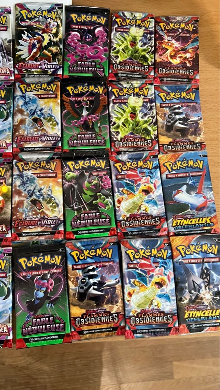 Lot de booster Pokémon ouvert série  Écarlate et violet - photo numéro 4