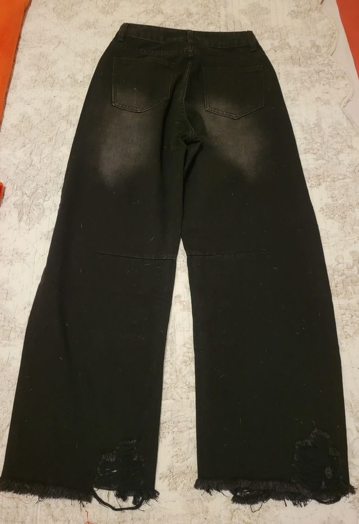 Jeans en denim noir forme carotte - photo numéro 2