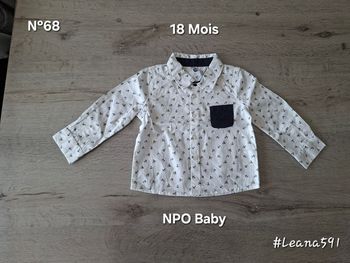 🌷N°68🌷Chemise Longues Manches - NPO Baby - 18 Mois🌷