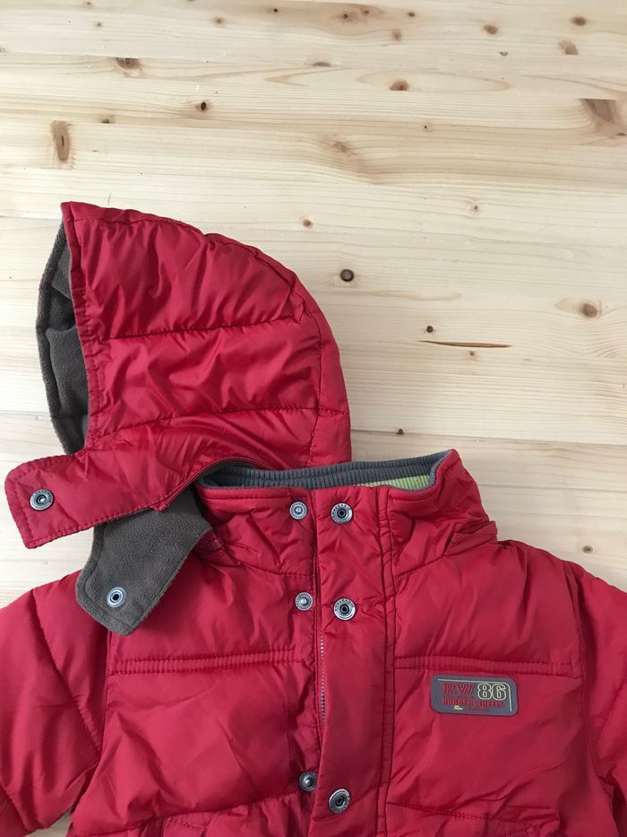 Blouson à capuche doudoune rouge 6 mois DPAM - photo numéro 3