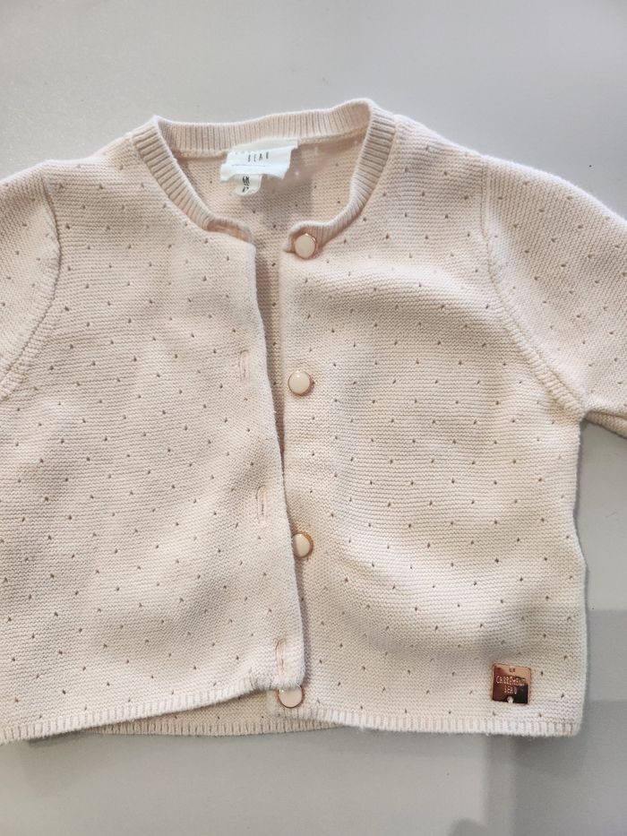 Gilet carrément beau 6 mois beige rose - photo numéro 4