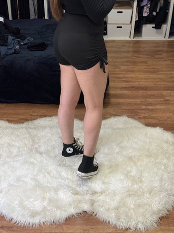 Short noir taille haute froncé côtés - effet gainant -