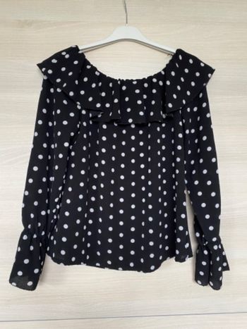 Blouse à manches longues à pois