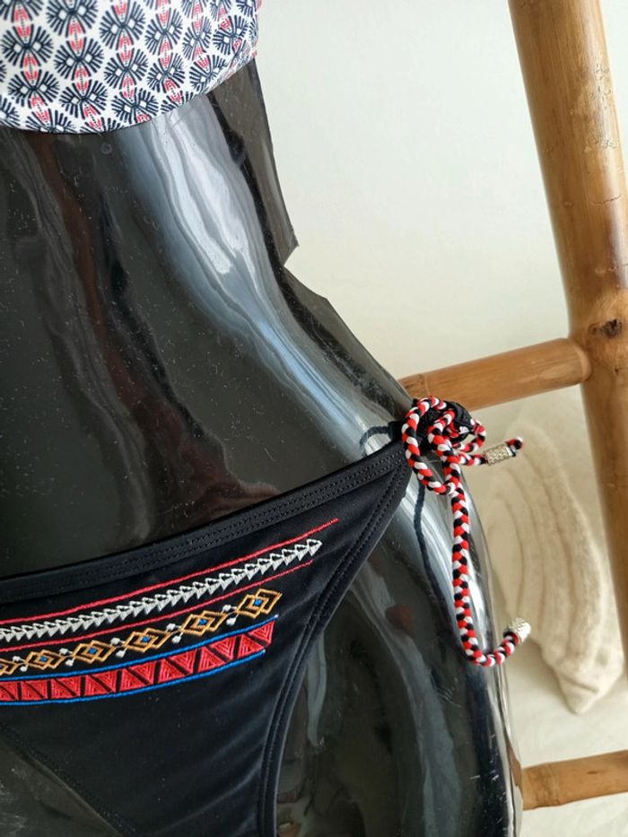 Maillot de bain 2 pièces rouge et noir - photo numéro 6