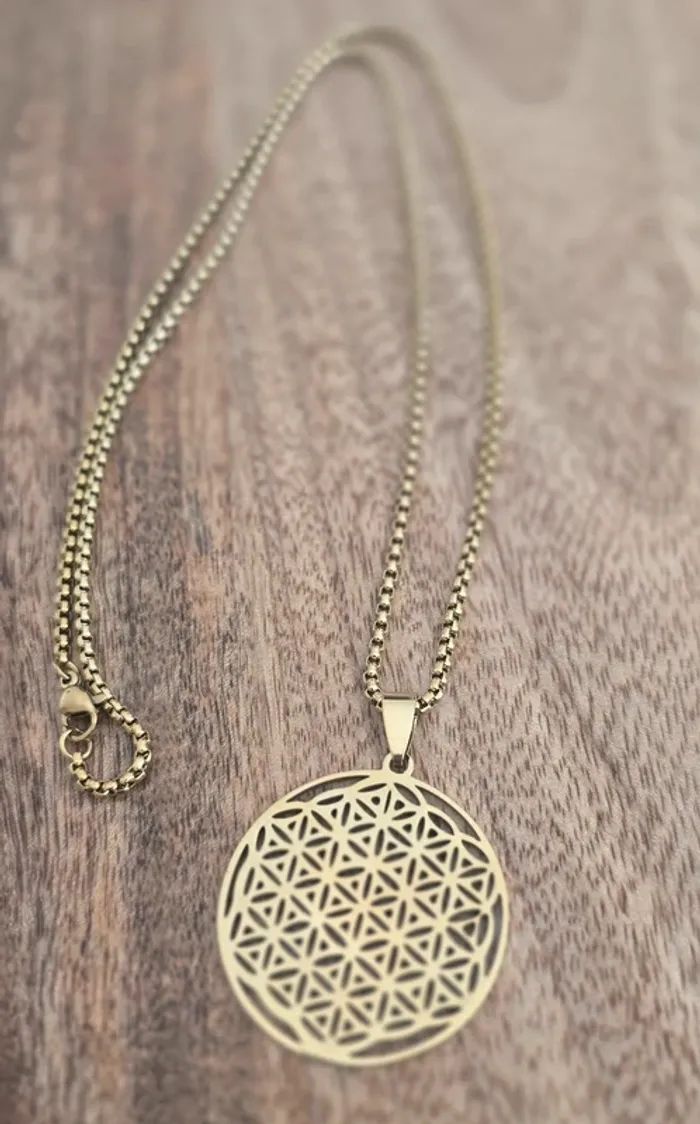 Collier fleur de vie acier - photo numéro 5