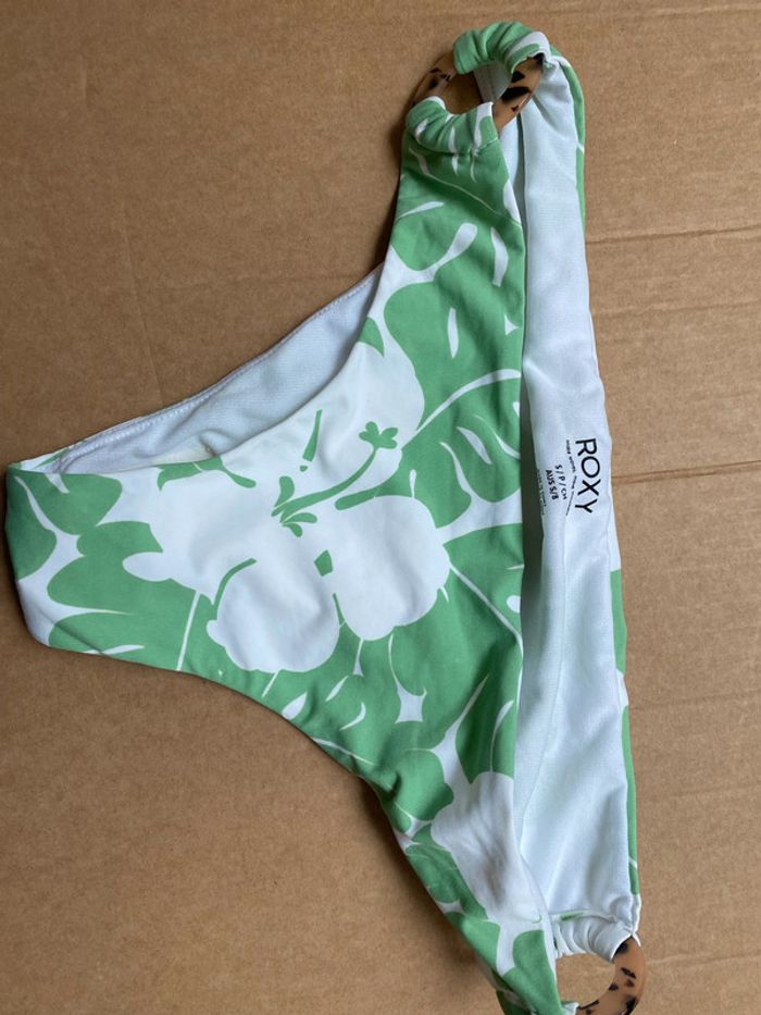 Maillot de bain Roxy S  OG Fixed Tri vert et blanc - photo numéro 5