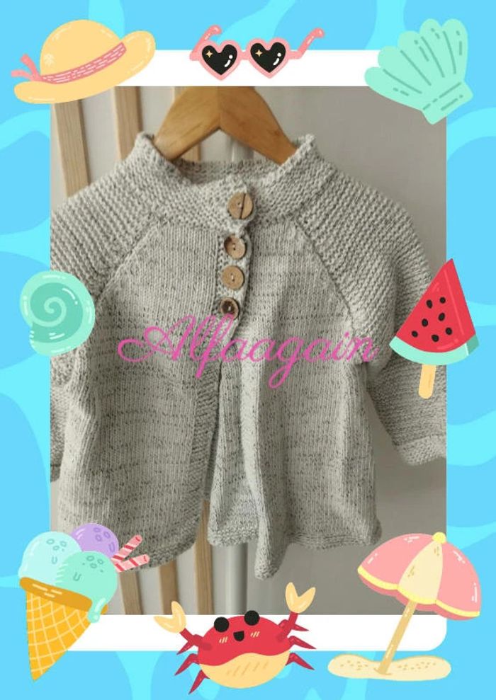 Gilet tricot gris neuf 4ans - photo numéro 2