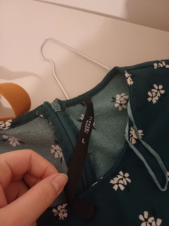 Robe verte foncée Fleurie Tiffosi taille L/XL 40/42 - photo numéro 12