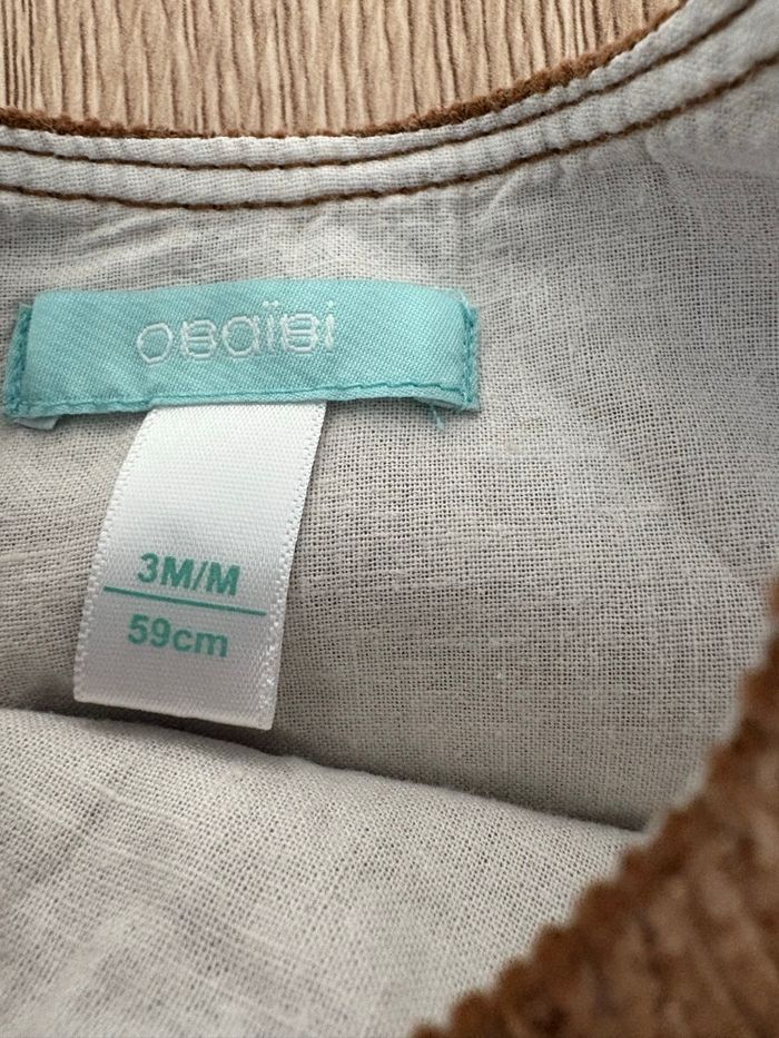 Robe en velours côtelé Obaïbi 3 mois 59 cm - photo numéro 4