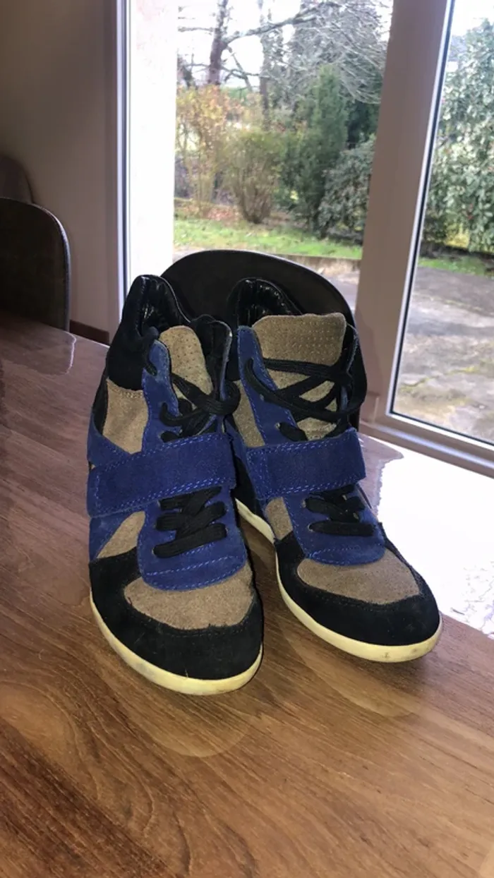 Bottine Ash marron, noir et bleu en 36