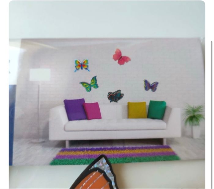 6 papillons autocollants pour décoration murale de 8 -10 cm - photo numéro 2