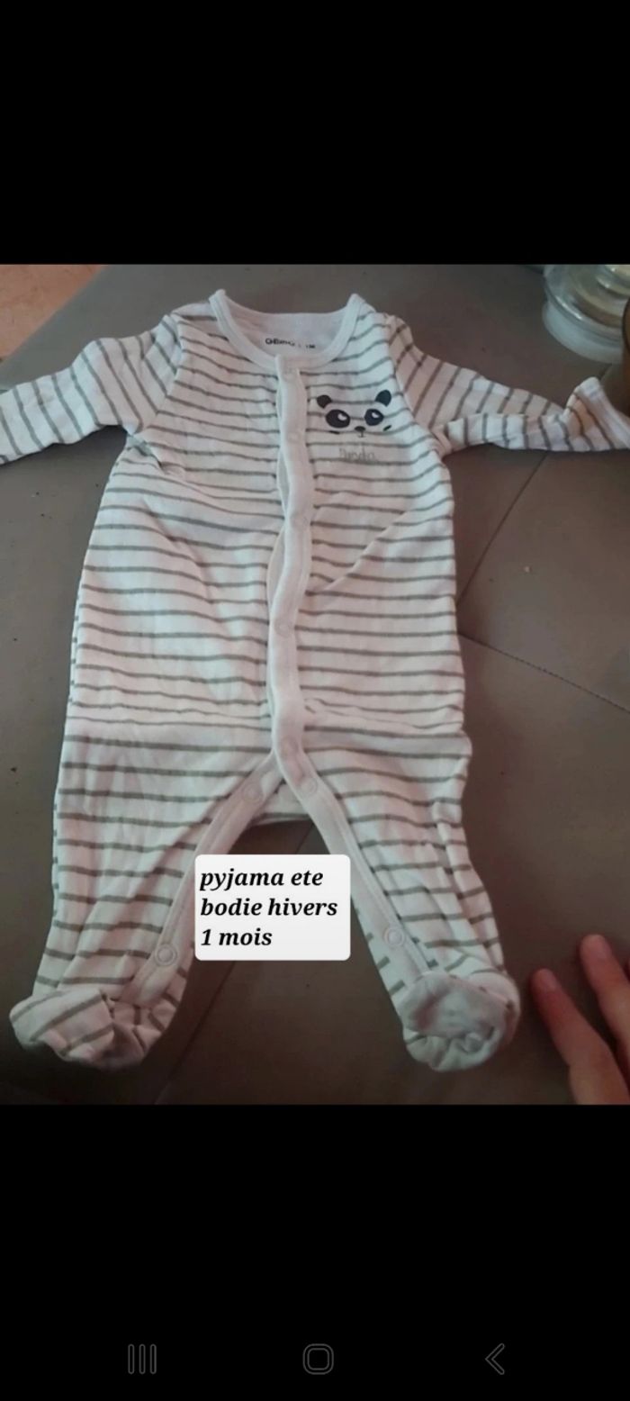Pyjama ete et bodie hivers 1 mois