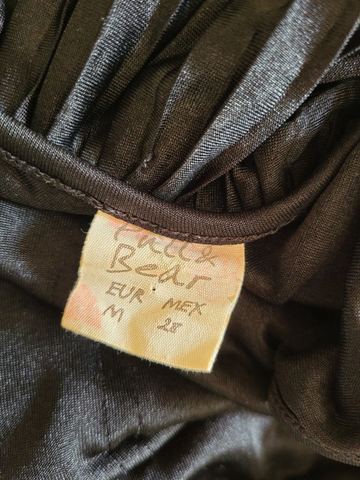 Robe de soirée tissu satiné noir et volants - Vintage Pull&Bear - photo numéro 14