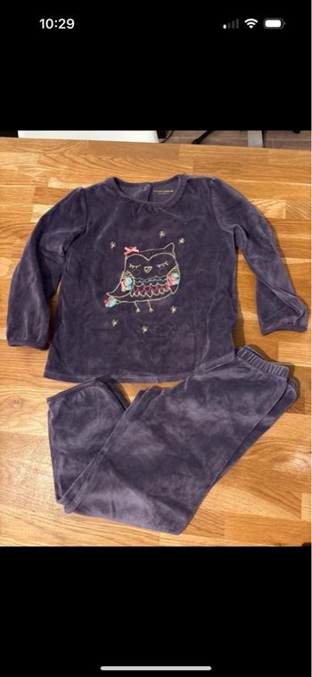 Pyjama velours violet chouette