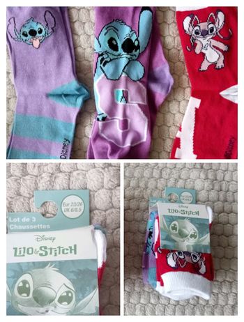 3 paires de chaussettes Stitch 23/26