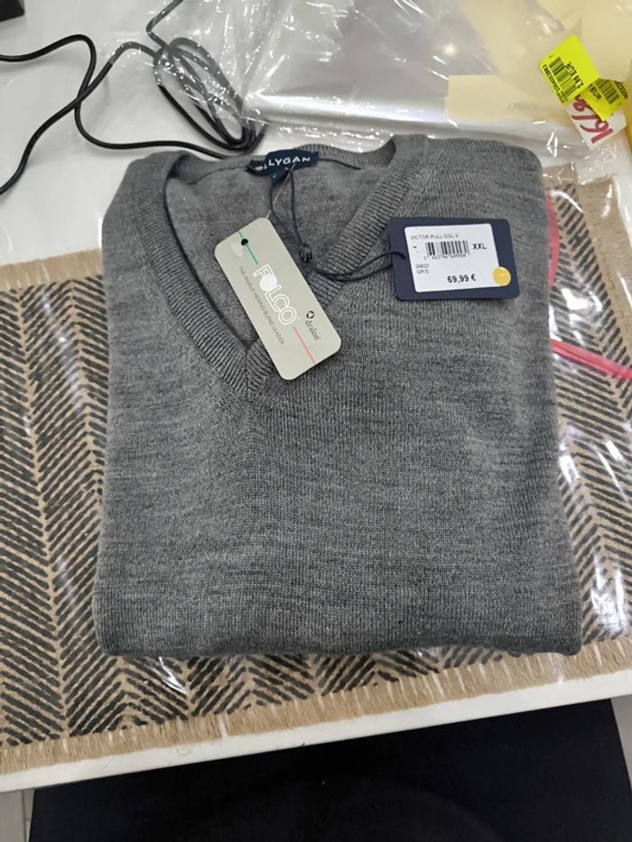 Pull col v ollygan taille xxl neuf - photo numéro 6