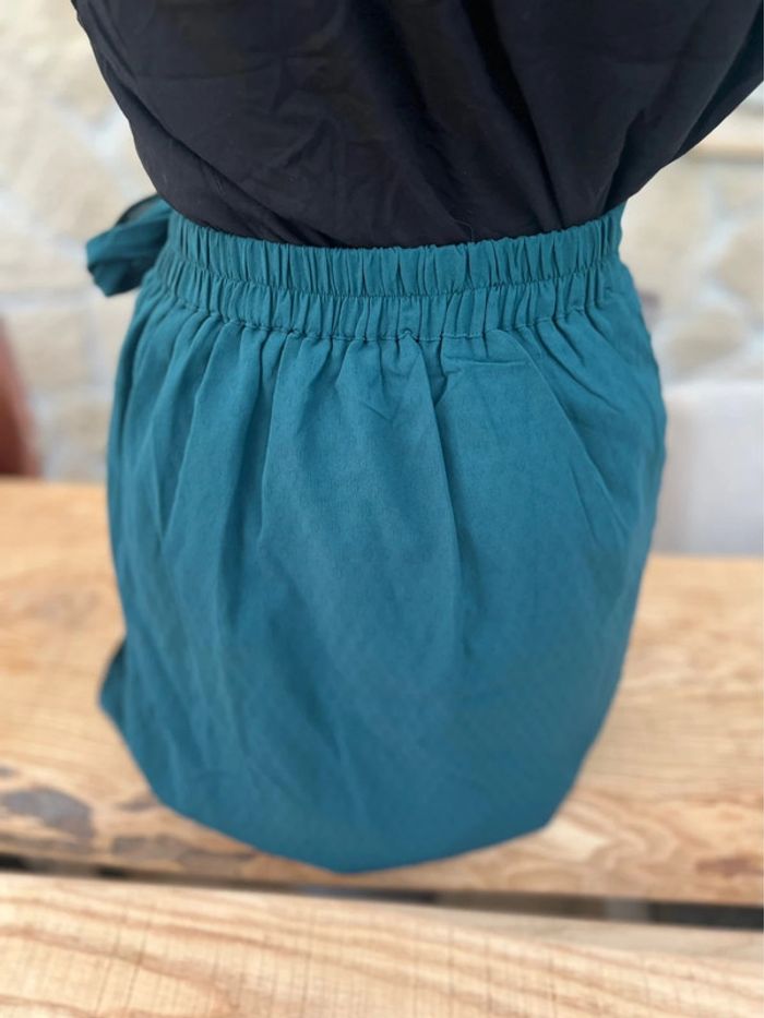 Jupe femme taille S 36 bleu canard neuf étiqueté cerise blue femme été voilage - photo numéro 4