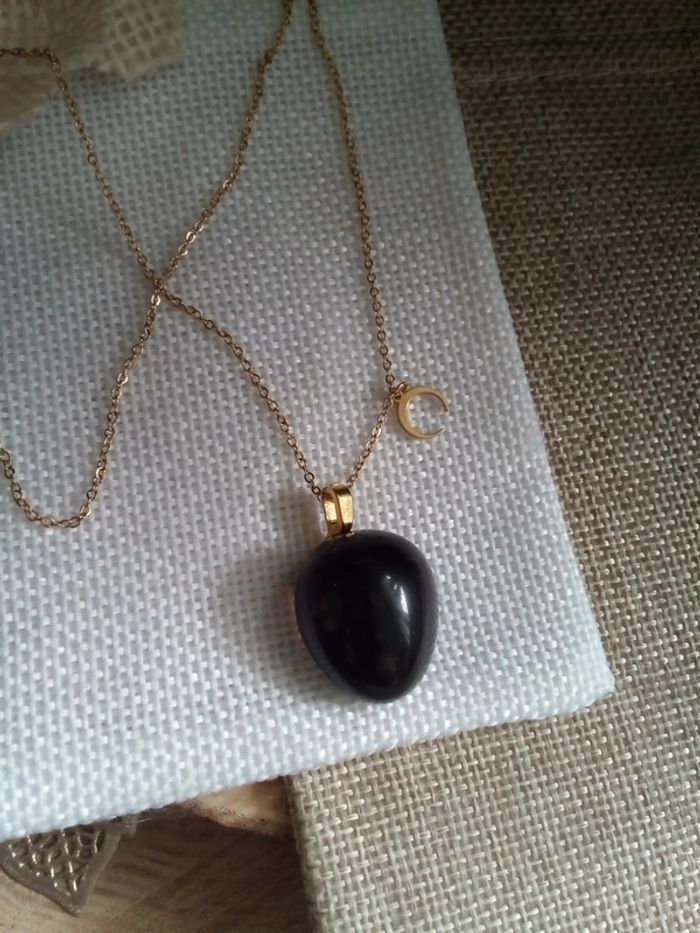 Collier en pierre de quartz fumé