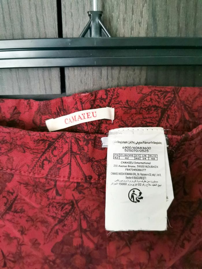 Pantalon fleuri rouge - photo numéro 3