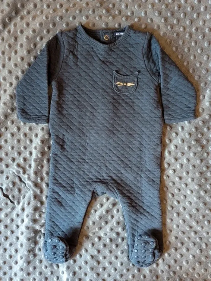 Pyjama matelassé bébé 6 mois Kiabi #chaud #molleton #chat #pyjama - photo numéro 7
