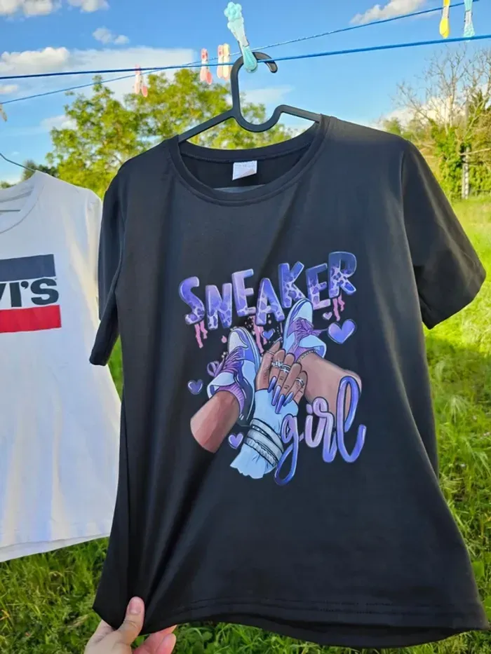 TEE shirt taille s +1 gratuit taille S femme fille noir - photo numéro 7