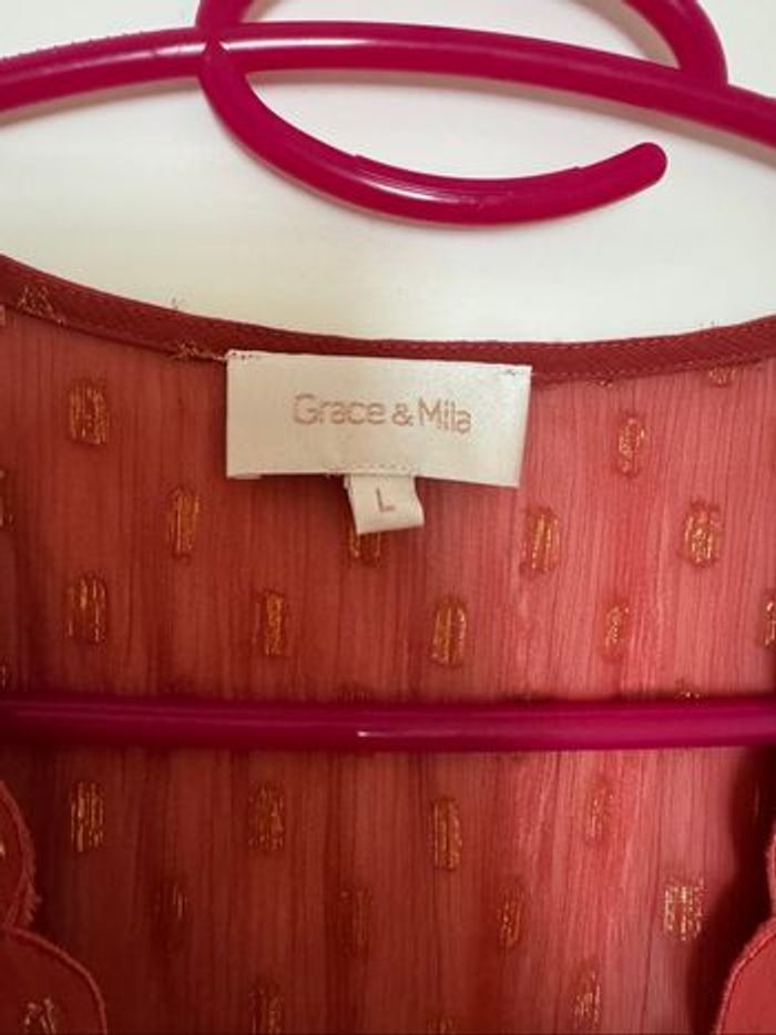 Robe Albertine Grace & Mila couleur vieux rose et doré - photo numéro 4